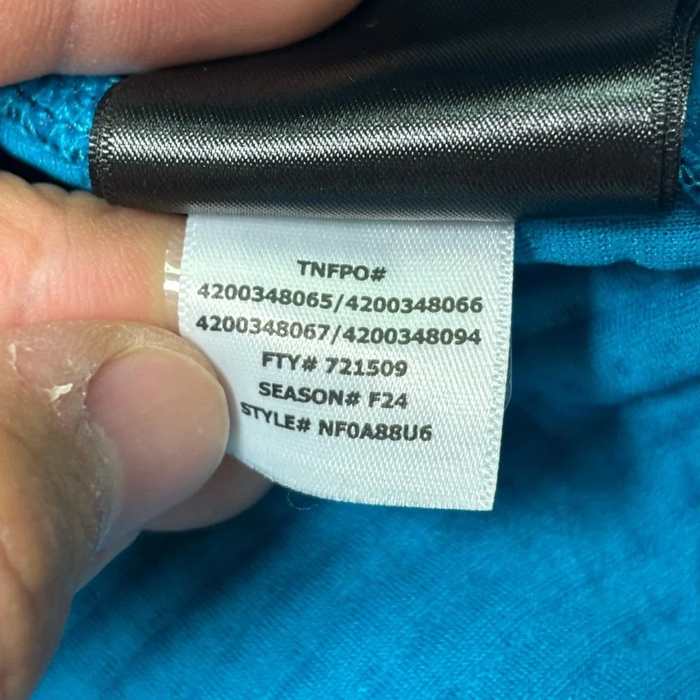 The North Face DotKnit 1/4 Zip Pullover Mens Large Blue NF0A88U6 Circular Design